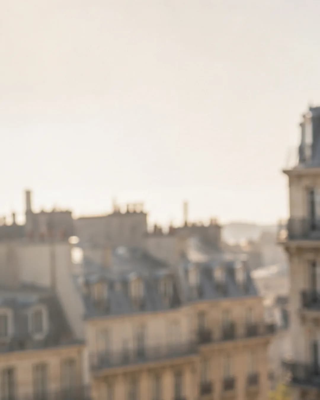 Warm Paris rooftops and classic architecture in golden light.