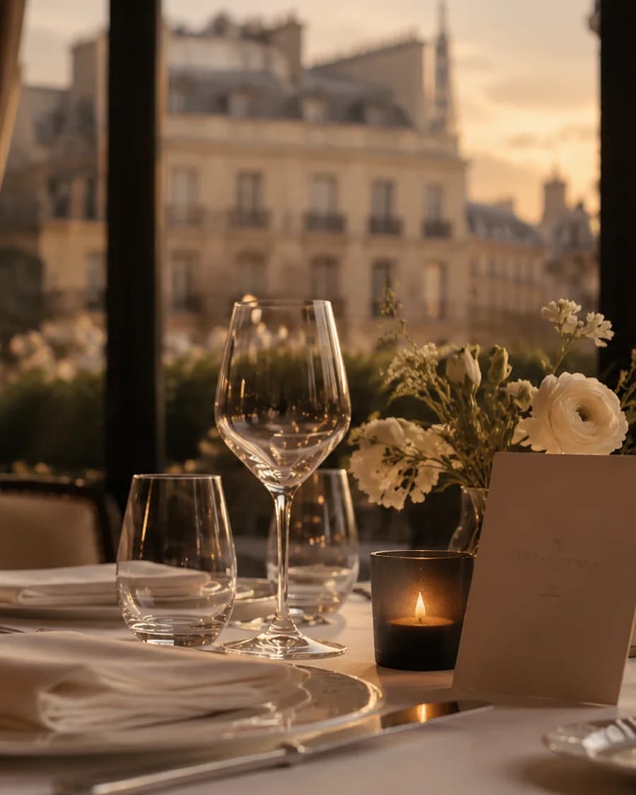 Une expérience de réservation gastronomique raffinée dans un cadre parisien intime.