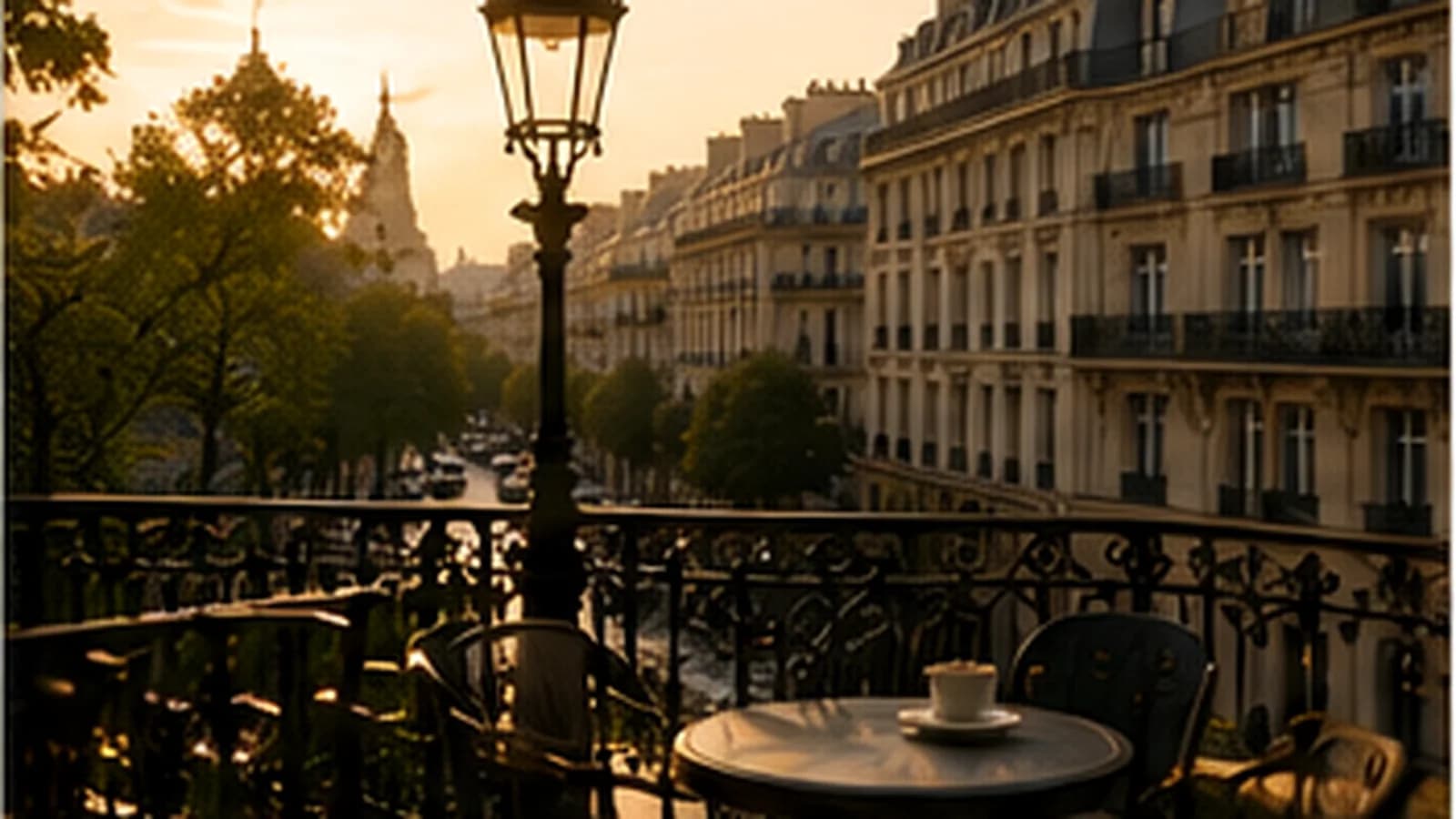 Une scène de style de vie parisien raffinée évoquant la promesse de marque d'un service discret et de confiance.